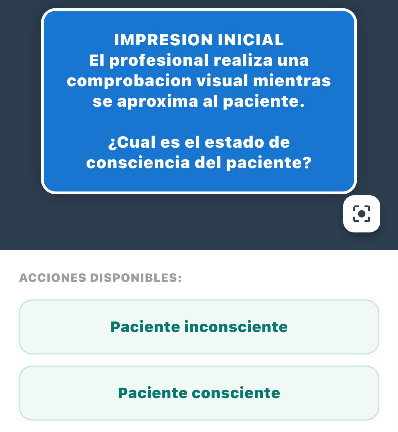 Cronómetro de soporte vital dentro de la app Empírica